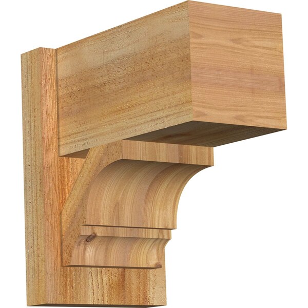 Ekena Millwork Balboa Block Rough Sawn Outlooker, Western Red Cedar, 8"W x 14"D x 14"H OUT08X14X14BOA05RWR - main
